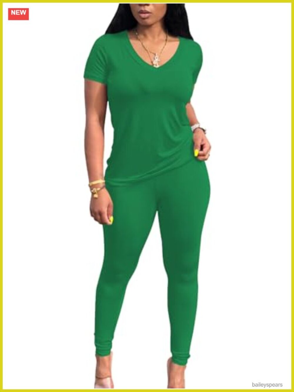 Women's 2-Piece Lounge Set Crew Neck Tee High Waist Shorts Stretch Workout